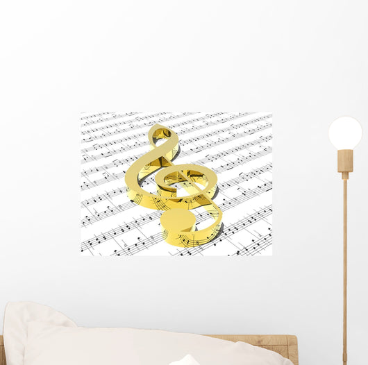 Treble Clef Sheet Printed Wall Decal