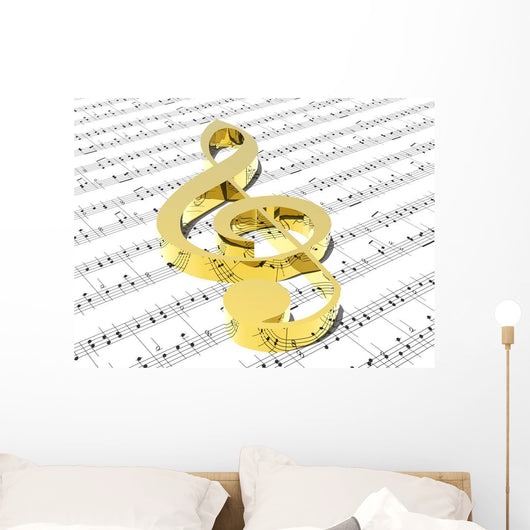 Treble Clef Sheet Printed Wall Decal