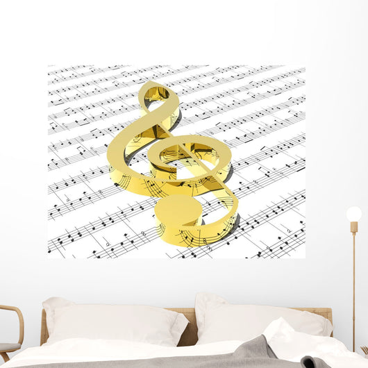 Treble Clef Sheet Printed Wall Decal