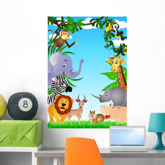 Wild Animal in the Tropical Jungle Wall Mural