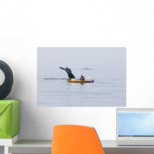 Humpback Whale Surfaces near Wall Decal Design 2
