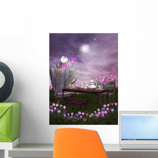 Enchanted Teaparty Scene Wall Mural