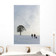 Couple Pulling Child Sledge Wall Decal
