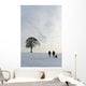 Couple Pulling Child Sledge Wall Decal