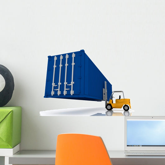 loader lifts container Wall Decal