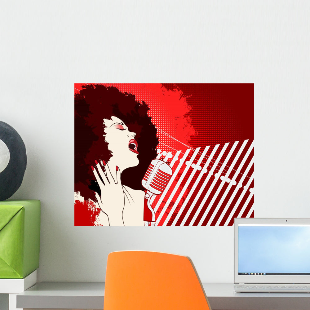 Jazz Singer Grunge Wall Mural – Wallmonkeys