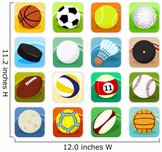 Set of ball icons, sport Wall Decal