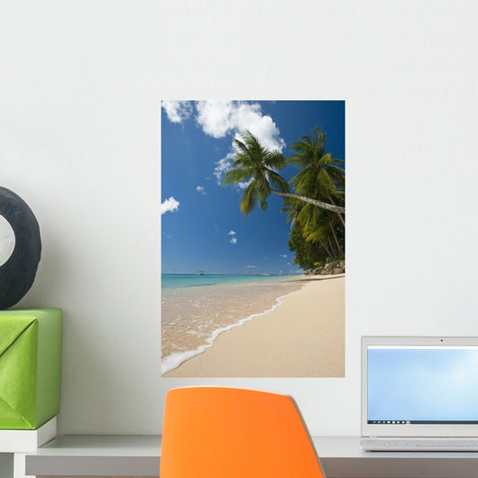 Barbados Palm Tree Leaning Wall Decal 2