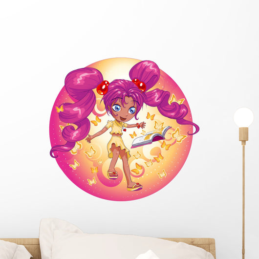 book magic girl Wall Decal