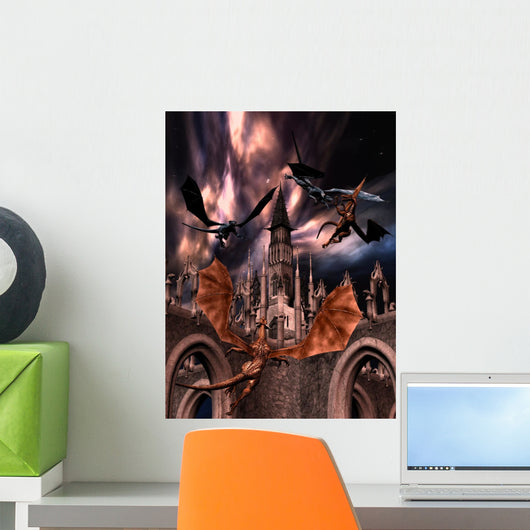 Fighting Dragons Wall Mural