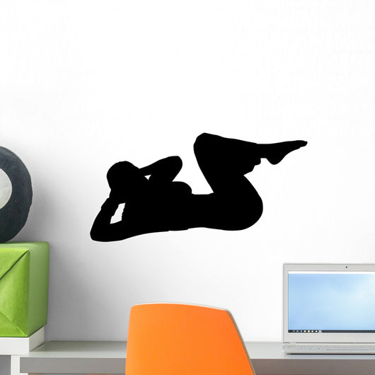 Fitness Female Doing Crunches Wall Decal