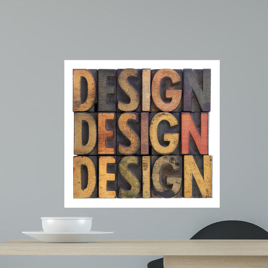 Design - Vintage Wood Typography Wall Decal