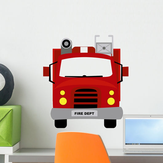 Cartoon Fire Truck Wall Decal
