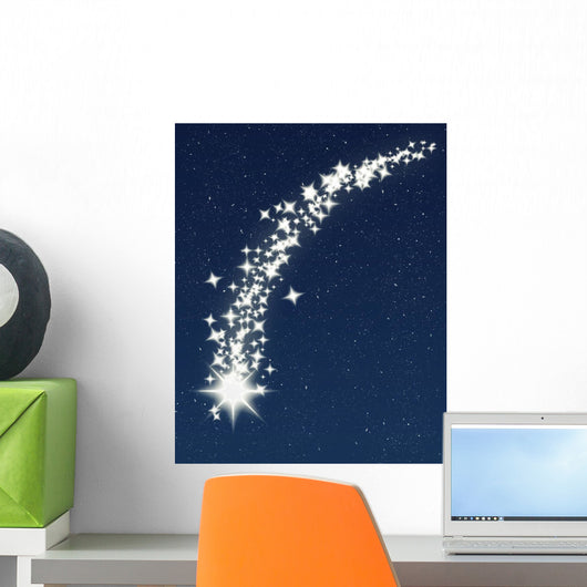 christmas wishing shooting star Wall Mural