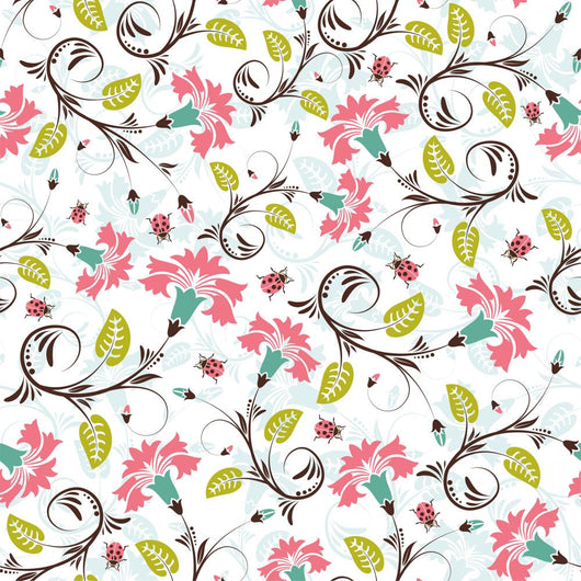 Flower Seamless Pattern Wall Decal