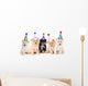 Five Pomeranian Puppies Celebrating a Birthday Wall Decal