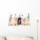 Five Pomeranian Puppies Celebrating a Birthday Wall Decal