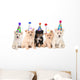 Five Pomeranian Puppies Celebrating a Birthday Wall Decal