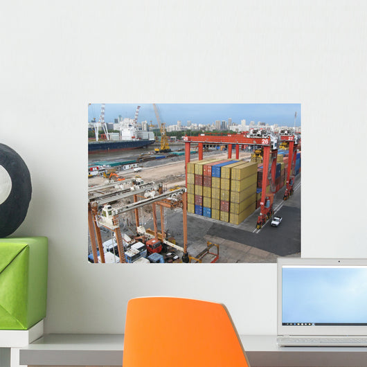 Cargo at the Shipping Port Wall Mural