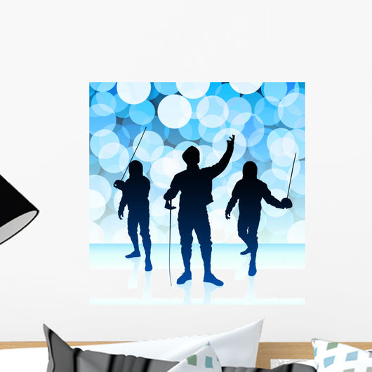Fencer Blue Lens Flare Wall Mural