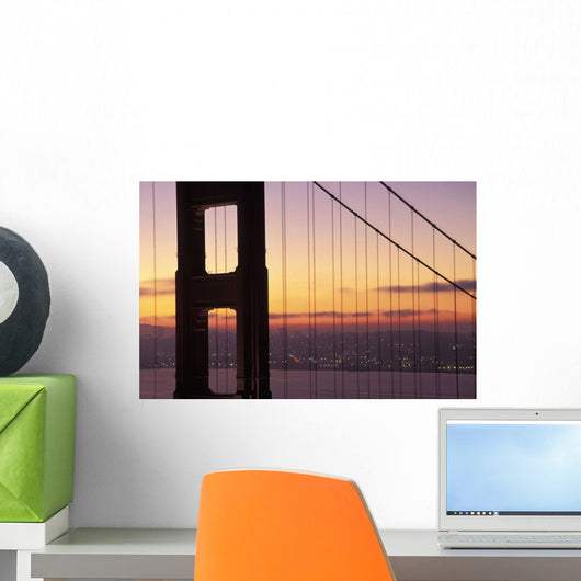 Usa, California, Golden Gate Bridge Sunrise From Marin County Wall Mural