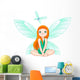 Fairy observes for flying butterfly Wall Decal