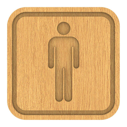 Wooden Men Toilets Sign Wall Decal