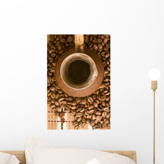 Coffe Beans and Jezve Wall Mural