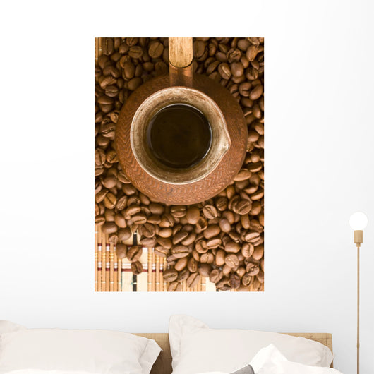 Coffe Beans and Jezve Wall Mural