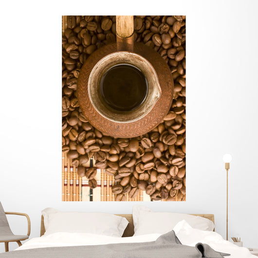 Coffe Beans and Jezve Wall Mural