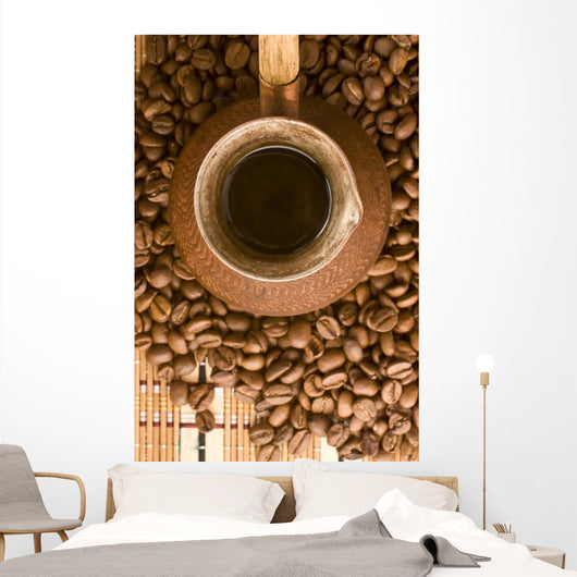 Coffe Beans and Jezve Wall Mural