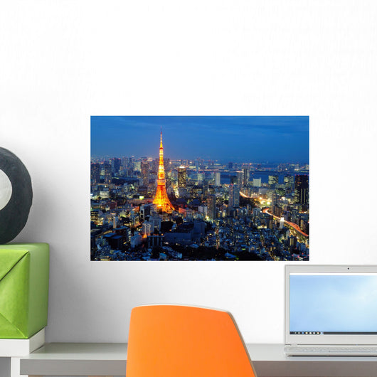 Tokyo tower in blue sky Wall Mural