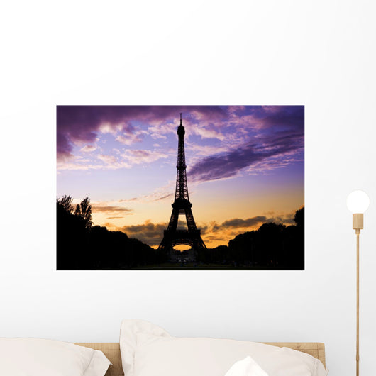 Eiffel Tower Against a coloful sunset Wall Mural