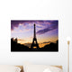 Eiffel Tower Against a coloful sunset Wall Mural