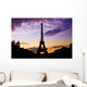 Eiffel Tower Against a coloful sunset Wall Mural