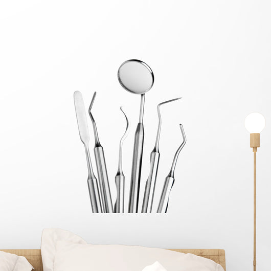 Set of Dental Care Instruments Wall Decal