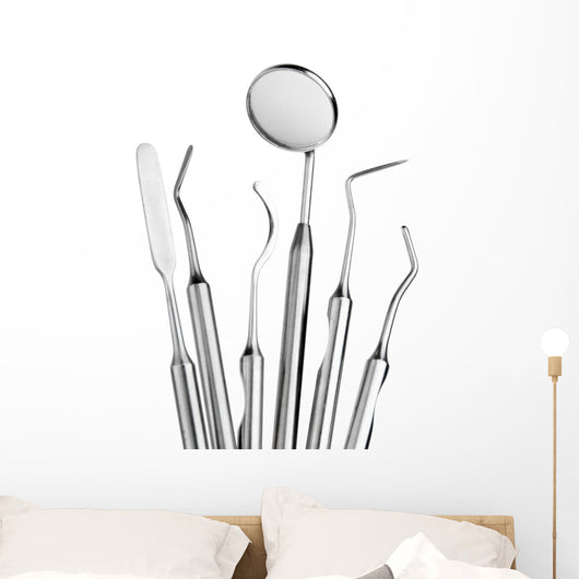 Set of Dental Care Instruments Wall Decal