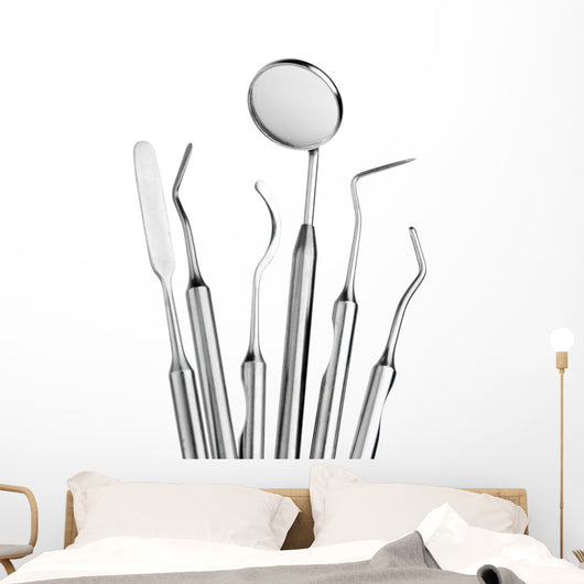 Set of Dental Care Instruments Wall Decal