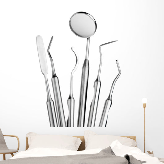 Set of Dental Care Instruments Wall Decal
