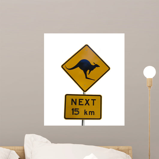 Kangaroo Road Sign Wall Decal