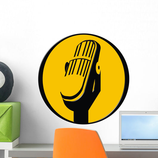 vintage microphone icon Wall Decal