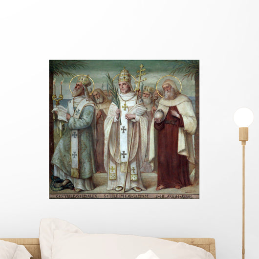 Saint Cyril, Telesphorus and Hilarius, Carmelite Saints Wall Mural