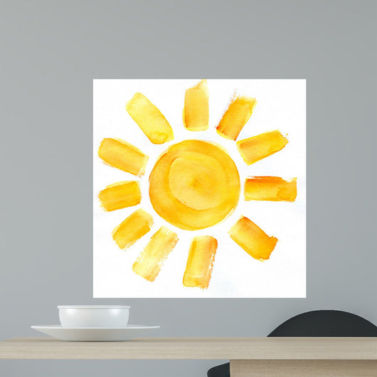 Sun Watercolor Painted Wall Decal