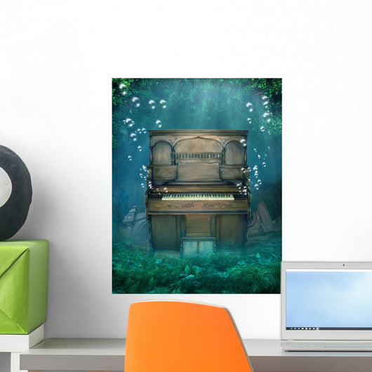 Underwater Piano Scene Wall Mural