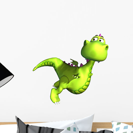 Green Dragon Flying Wall Decal