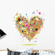 Summer Holiday Heart Shape With Design Elements Wall Decal