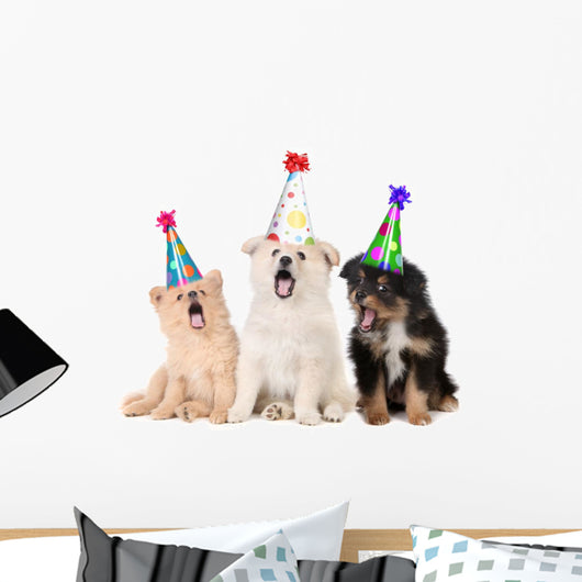 Puppies Singing Happy Birthday Song Wall Decal
