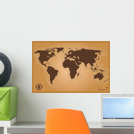 Vector World Map Earth Wall Mural