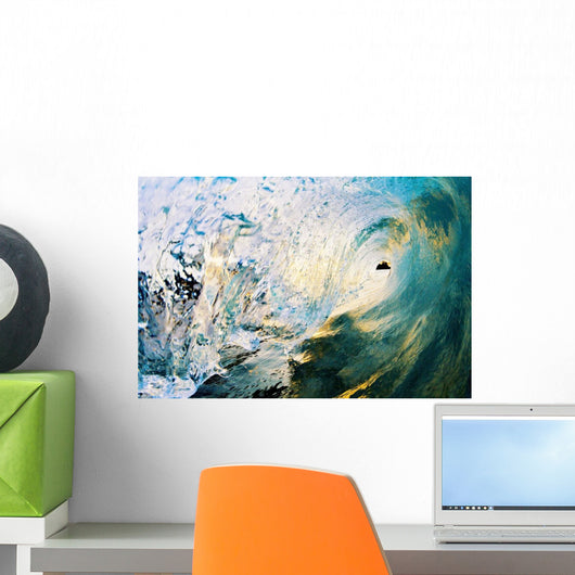 Hawaii, Maui, Makena, Beautiful Blue Wave Breaking At The Beach Wall Mural