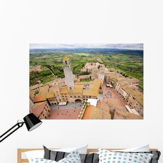 San Gimignano-Overview From the Tower Wall Mural